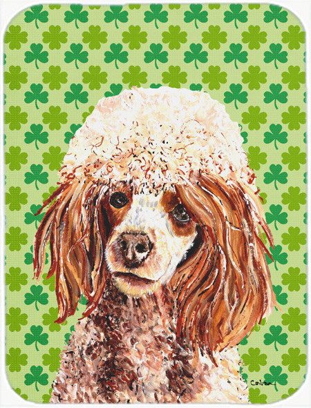 Red Miniature Poodle Lucky Shamrock St. Patrick  x27s Day Glass Cutting Board  Large   Contemporary   Cutting Boards   by the store  Houzz