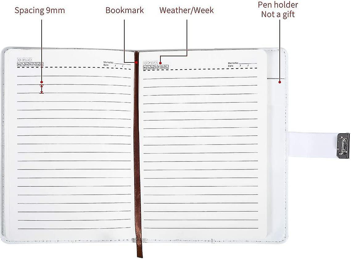 A5 Creative Password Lock Journal Pu Leather Combination Lock Diary Locking Journal Diary (style 4)