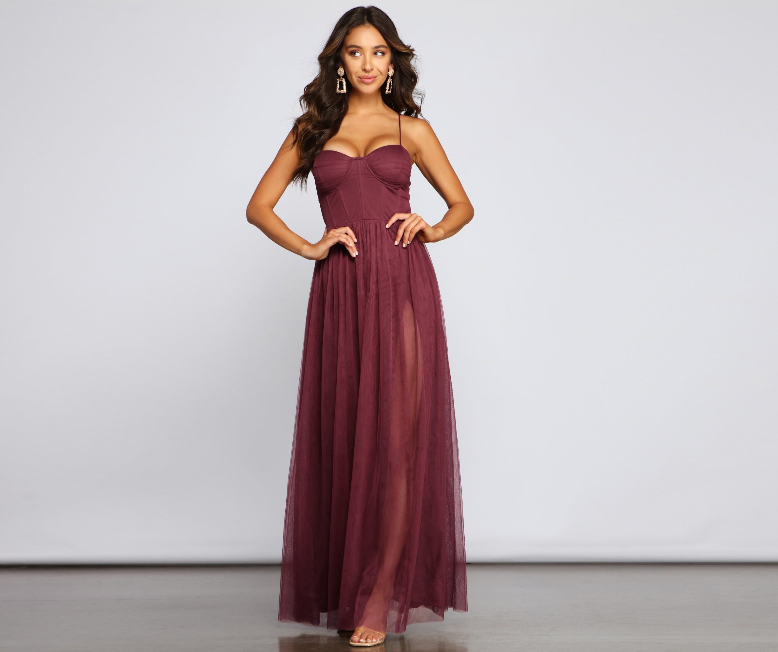 Estelle Formal High Slit A-Line Dress