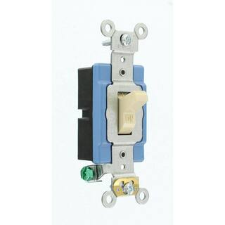 Leviton 15 Amp Industrial Grade Heavy Duty Single Pole Toggle Switch Ivory 1201-2I