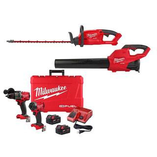 MW M18 FUEL 18V Lithium-Ion Brushless Cordless 24in. Hedge Trimmer wBlower  Hammer DrillImpact Driver Combo Kit (3-Tool) 2726-20-3697-22-2724-20