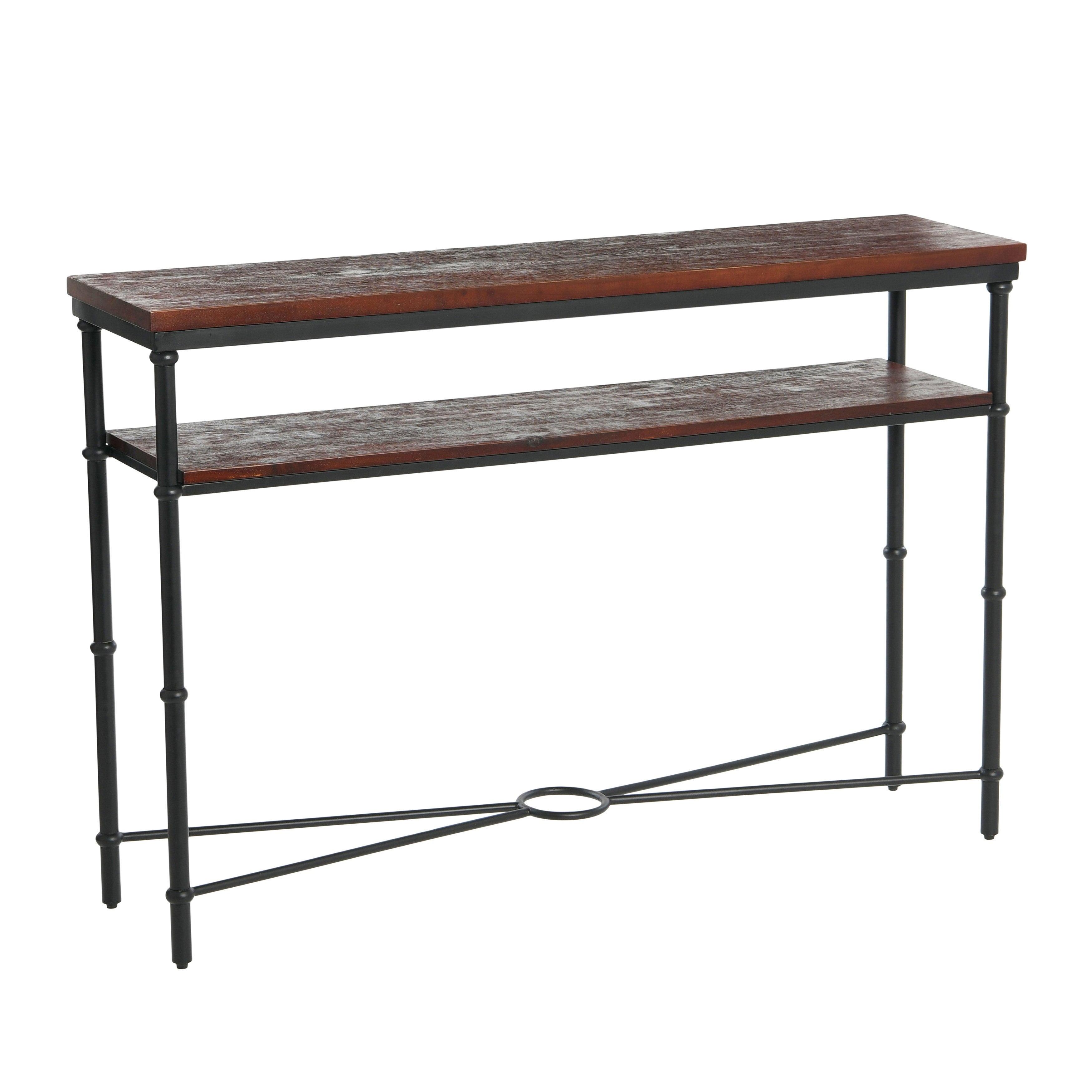 Saratoga Rustic Solid Wood and Iron Console Table