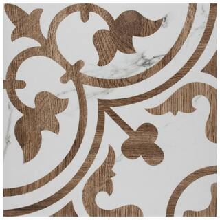 Merola Tile Llama Arte Loire Noce 9-34 in. x 9-34 in. Porcelain Floor and Wall Tile (10.88 sq. ft.Case) FCD10ALN