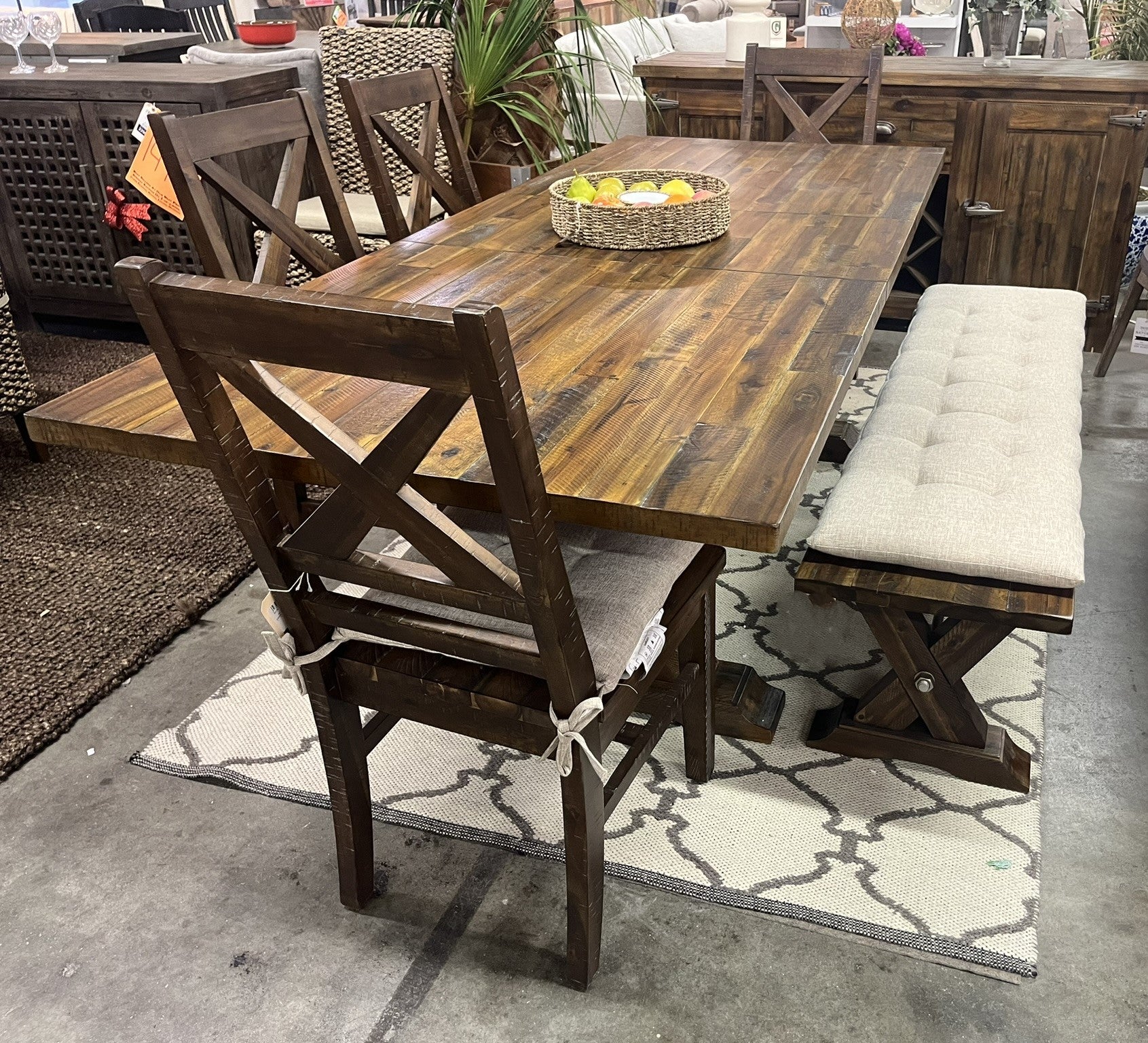 Rustic Dining Set - Extendable (75-94) with Butterfly Leaf