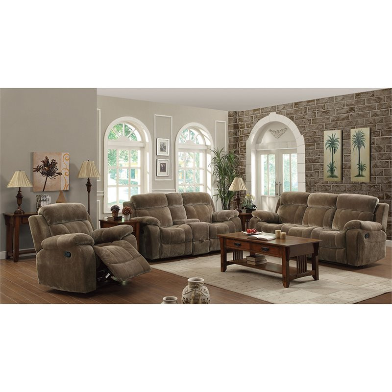 Coaster Myleene Velvet Pillow Top Arm Glider Reclining Loveseat in Brown   Contemporary   Loveseats   by Simple Relax  Houzz