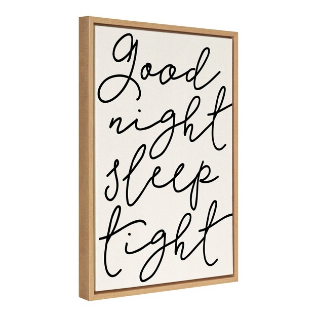 X 24 quot Sylvie Good Night Sleep Tight Framed Canvas By Maggie Price Natural Kate amp Laurel All Things Decor