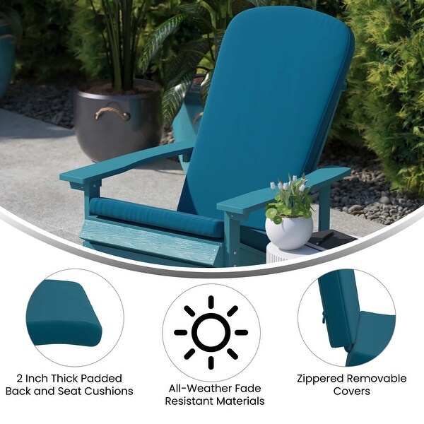 Indoor/Outdoor Folding Adirondack Chairs with Cushions