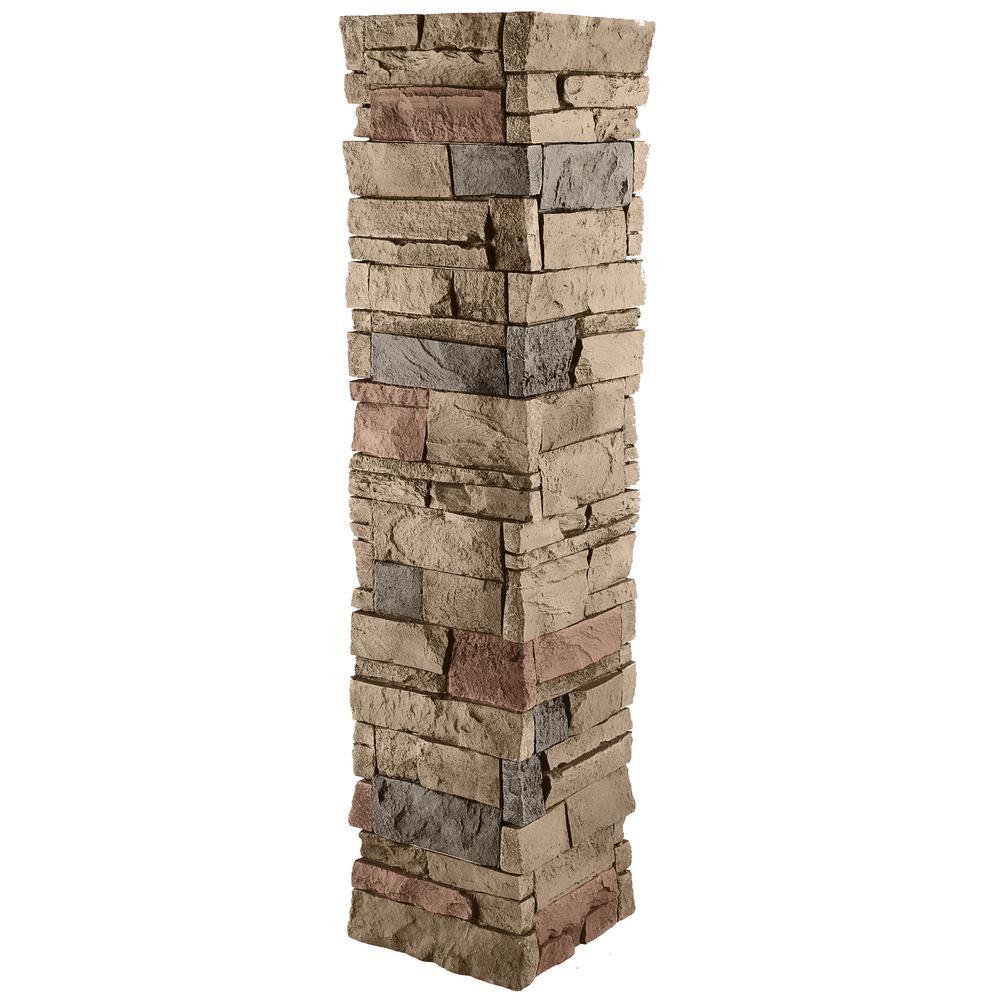 GenStone Stacked Stone 11.25 in. x 48 in. Desert Sunrise Faux Pillar Panel Siding PSSDSPP