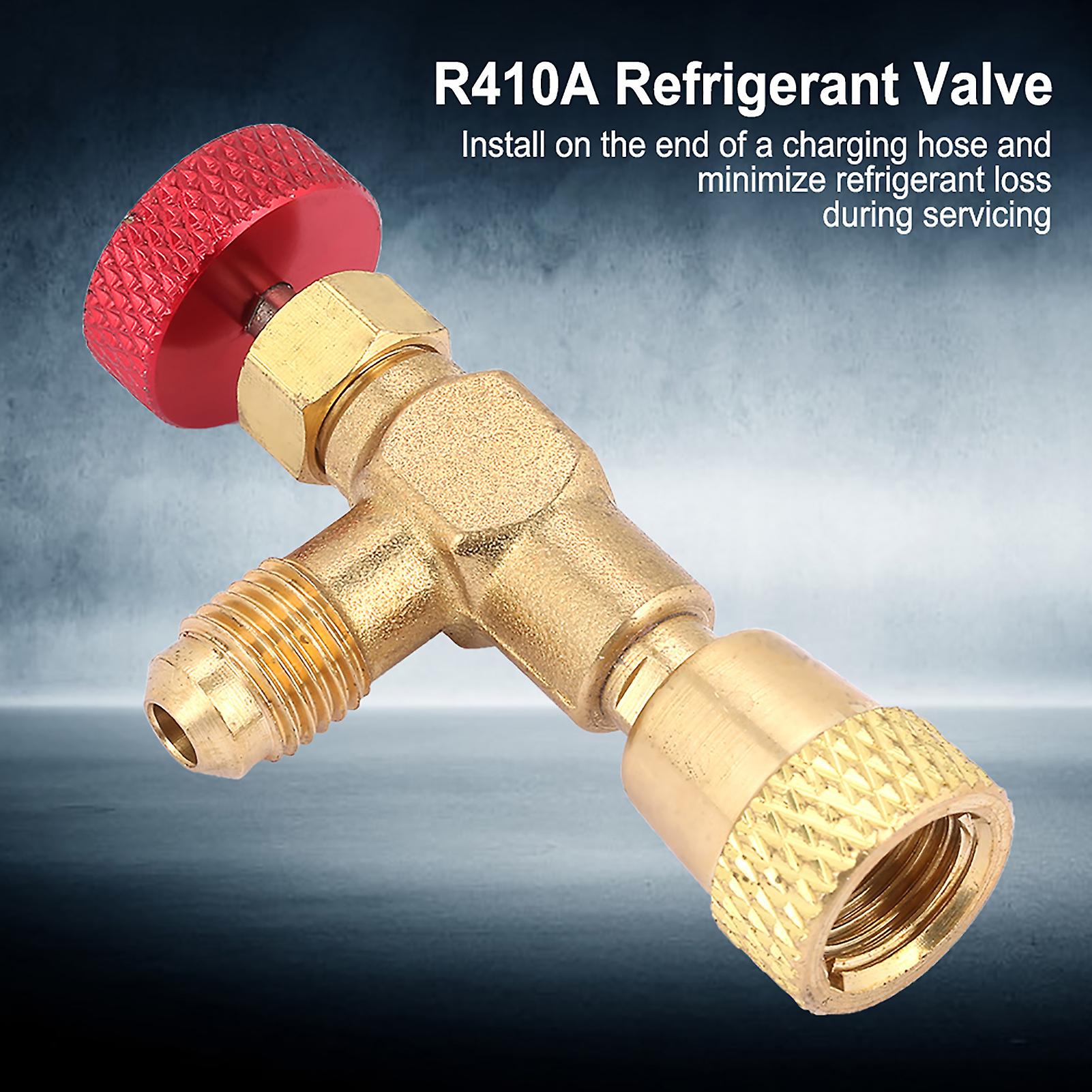 1/4''-5/16'' Brass Flow Control Valve For Refrigerant Charging Hose R410a