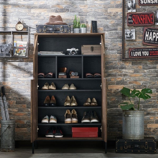 Carbon Loft Cassini Rustic 8-shelf Shoe Cabinet - - 23485799