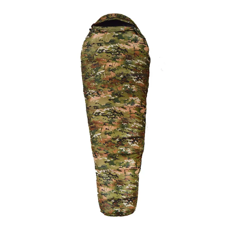 Outdoor Camping Winter Ultralight Down Tactical Waterproof Camouflage Sleeping Bag Mummy