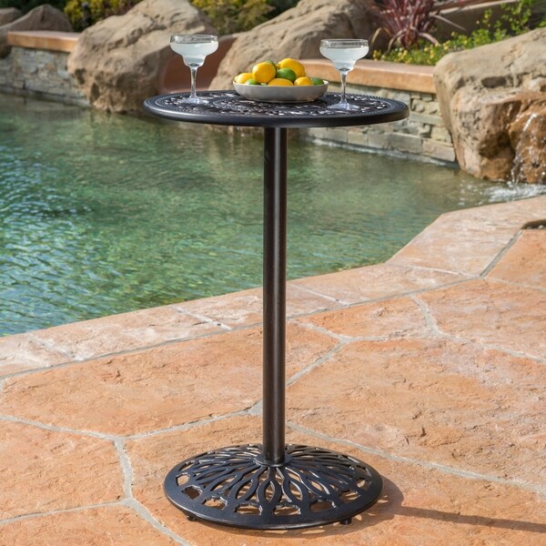 Santa Maria Outdoor Cast Aluminum Round Bar Table (ONLY) by Christopher Knight Home