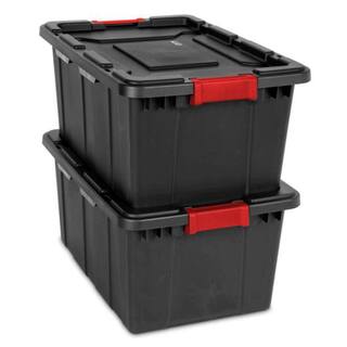 Sterilite 15-Gal. Durable Rugged Industrial Tote with Latches in Black (12-Pack) 12 x 14649006