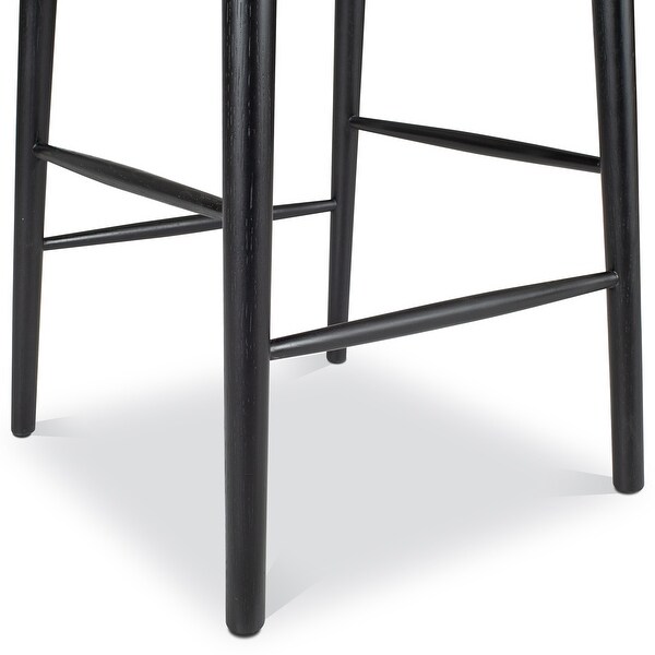 Poly and Bark Ligna Counter Stool - Solid Wood Frame