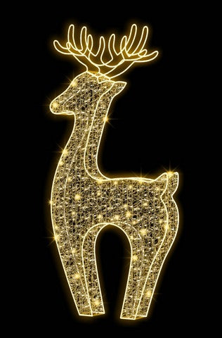 3 FT X 7 FT LED Warm White Reindeer 120V