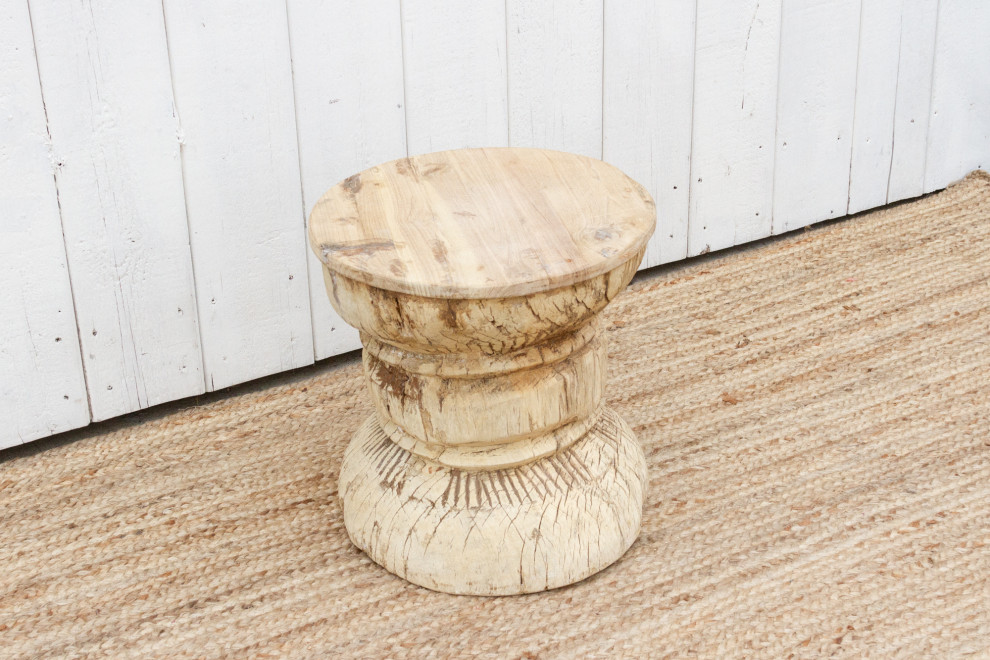 Indian Ukhali Tribal End Table   Rustic   Side Tables And End Tables   by De cor  Houzz