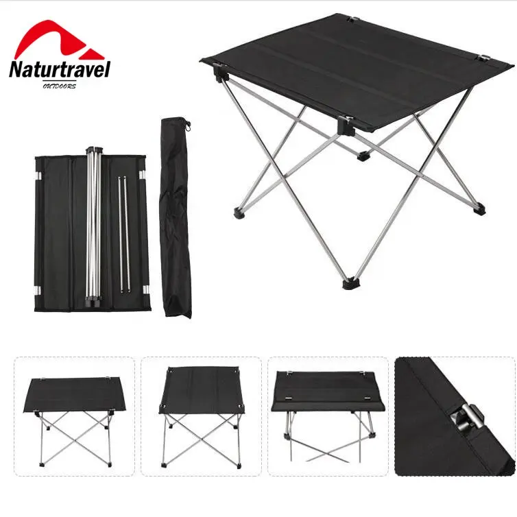 Naturtravel Portable Camping Desk Aluminum Table for Picnic Hiking Camping Beach Table Small Size Folding Picnic Table