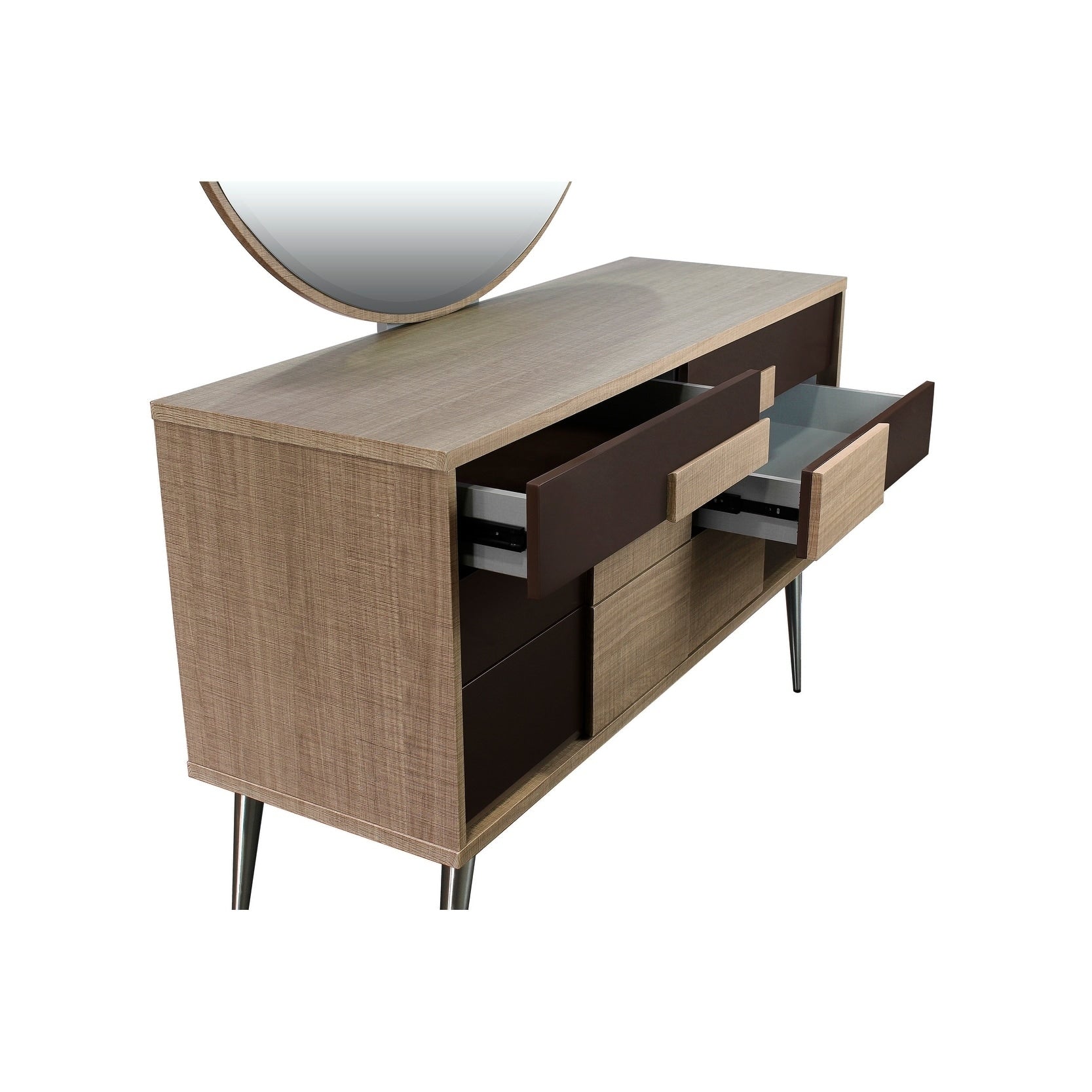 Best Master Furniture Brazil Taupe Bronze 2 Pieces Dresser and Mirror