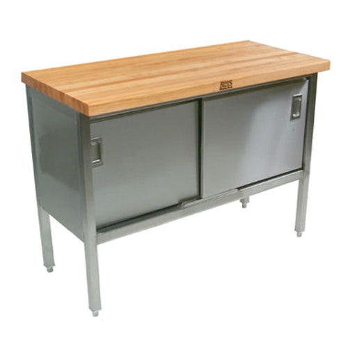 John Boos ETNS08 Work Table， Wood Top， 72