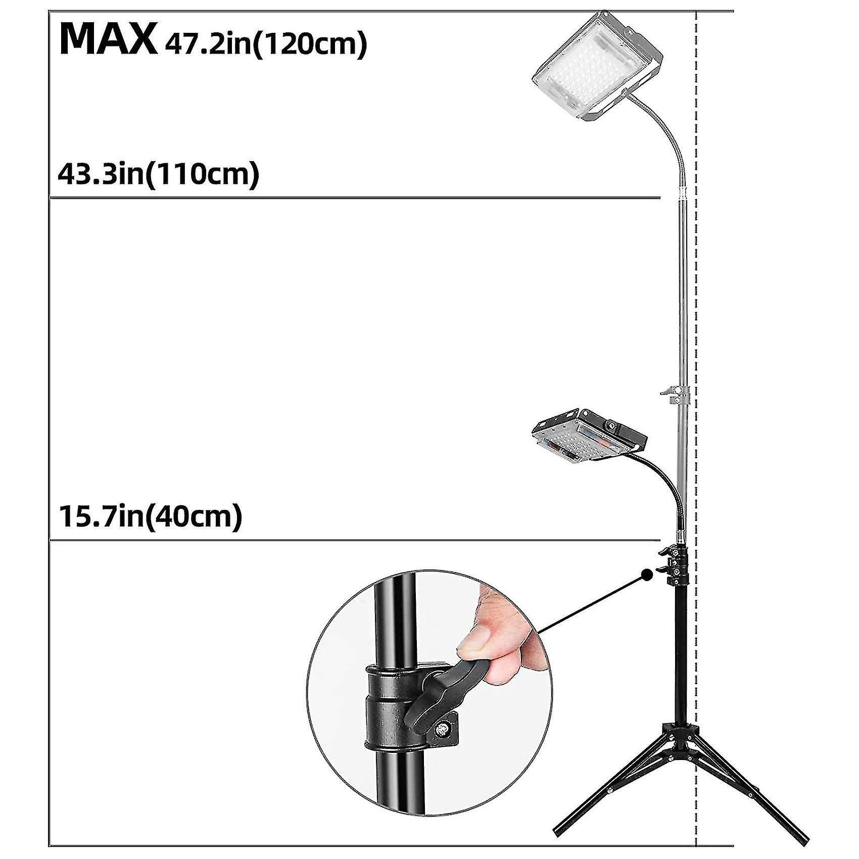 Grow Light With Stand， Full Spectrum Led Floor Light For Indoor Plants， Grow Lamp With On/off Switc