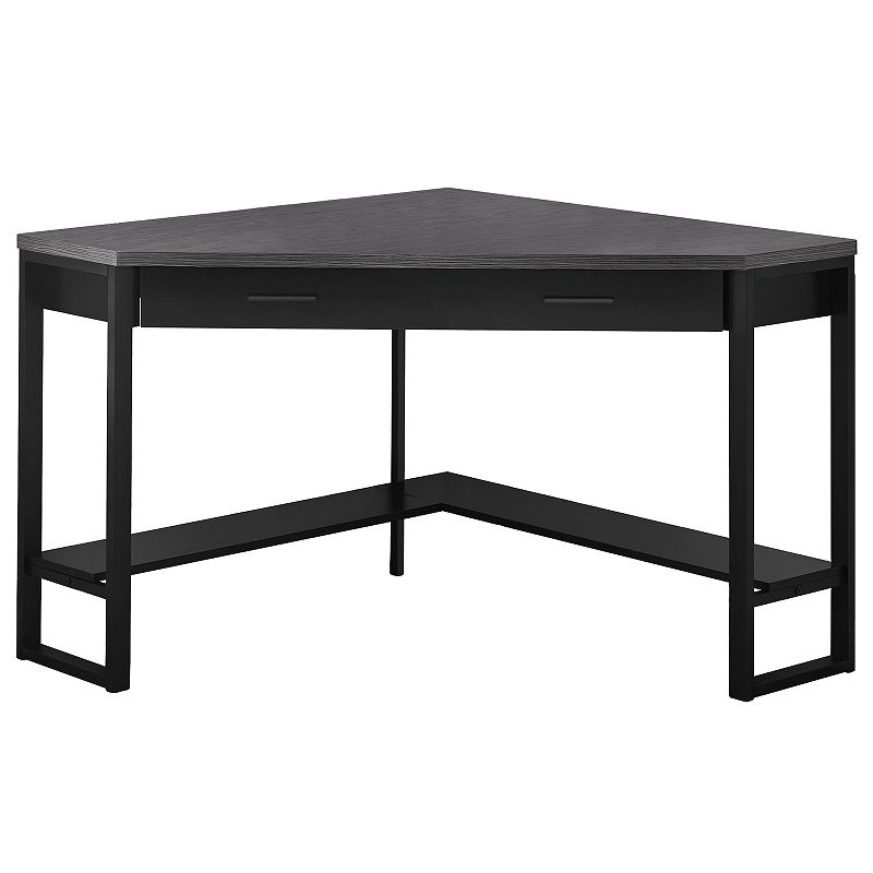 42 Black and Gray L-Shaped Contemporary Computer Desk