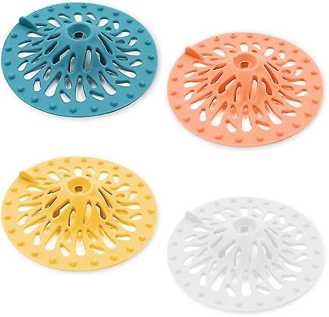 Other Sink Accessory Set Of 4 Silicone Volcano Hair Catcher Good Grip For Bathroom (4 Colors) Scrollsqy