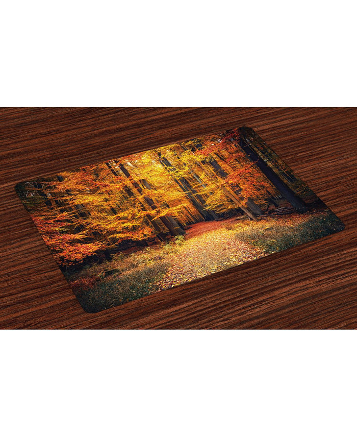 Ambesonne Forest Place Mats Set of 4