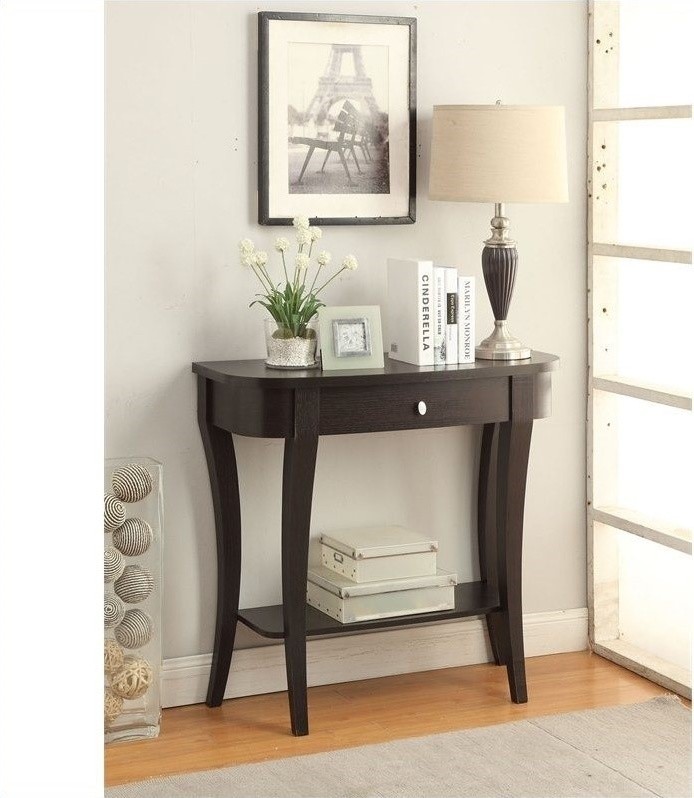 Pemberly Row Console Table   Espresso   Transitional   Console Tables   by Homesquare  Houzz