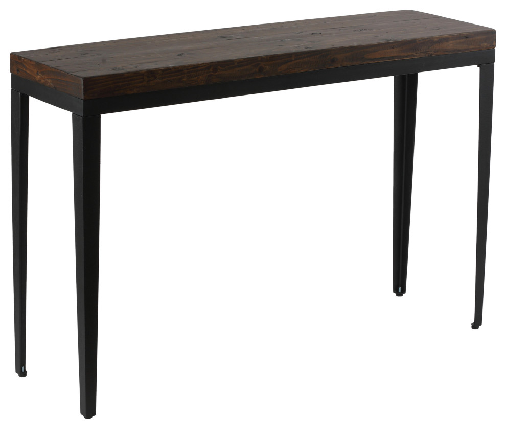 Cortesi Home Omaha Console Table  Solid Wood and Metal  48 quot  Industrial   Console Tables   by CozyStreet  Houzz