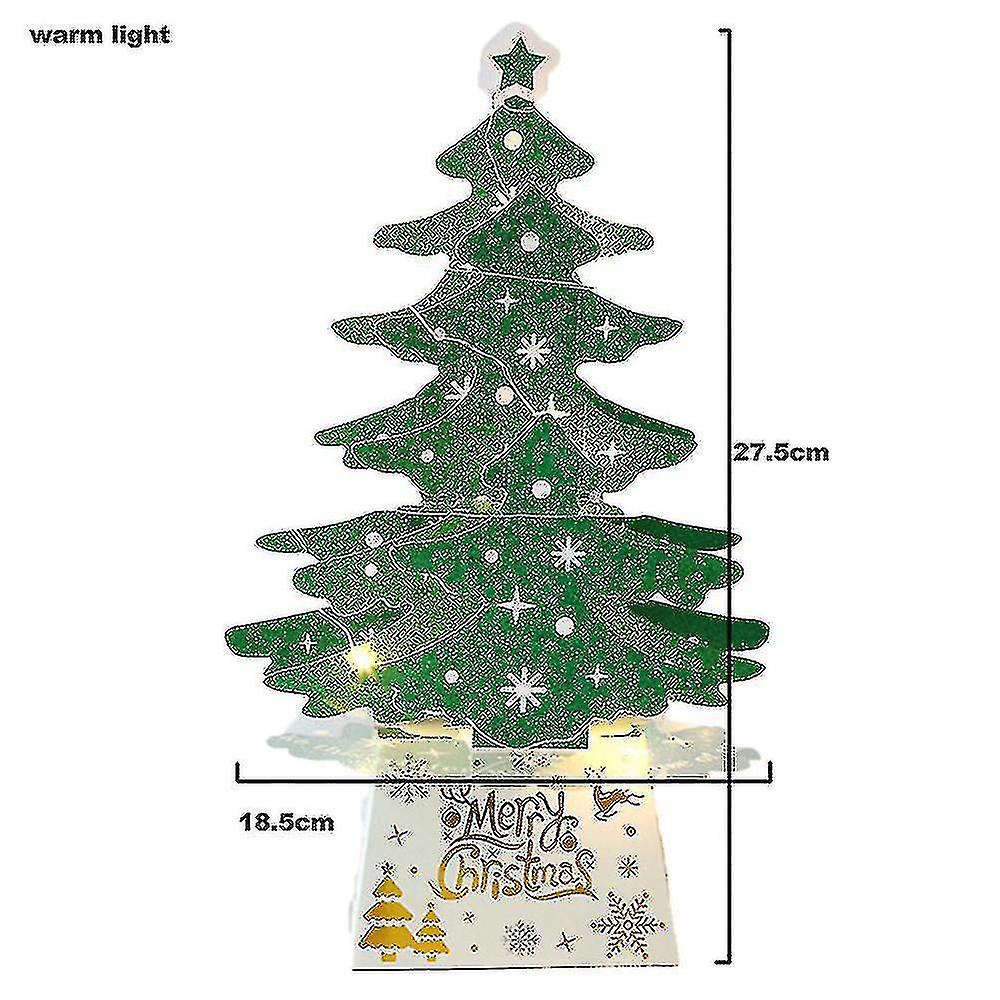 Christmas Ornaments Mini Desktop Christmas Card Ornament Shiny Christmas Tree With Lights Set