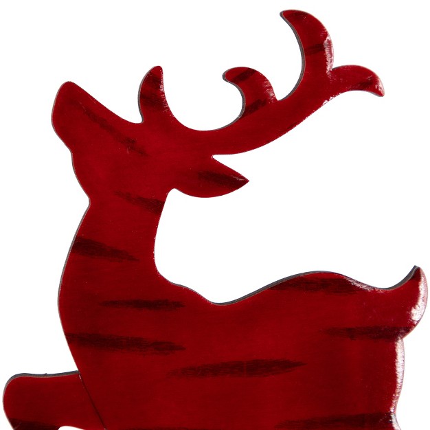 Glossy Red Standing Reindeer Christmas Decoration