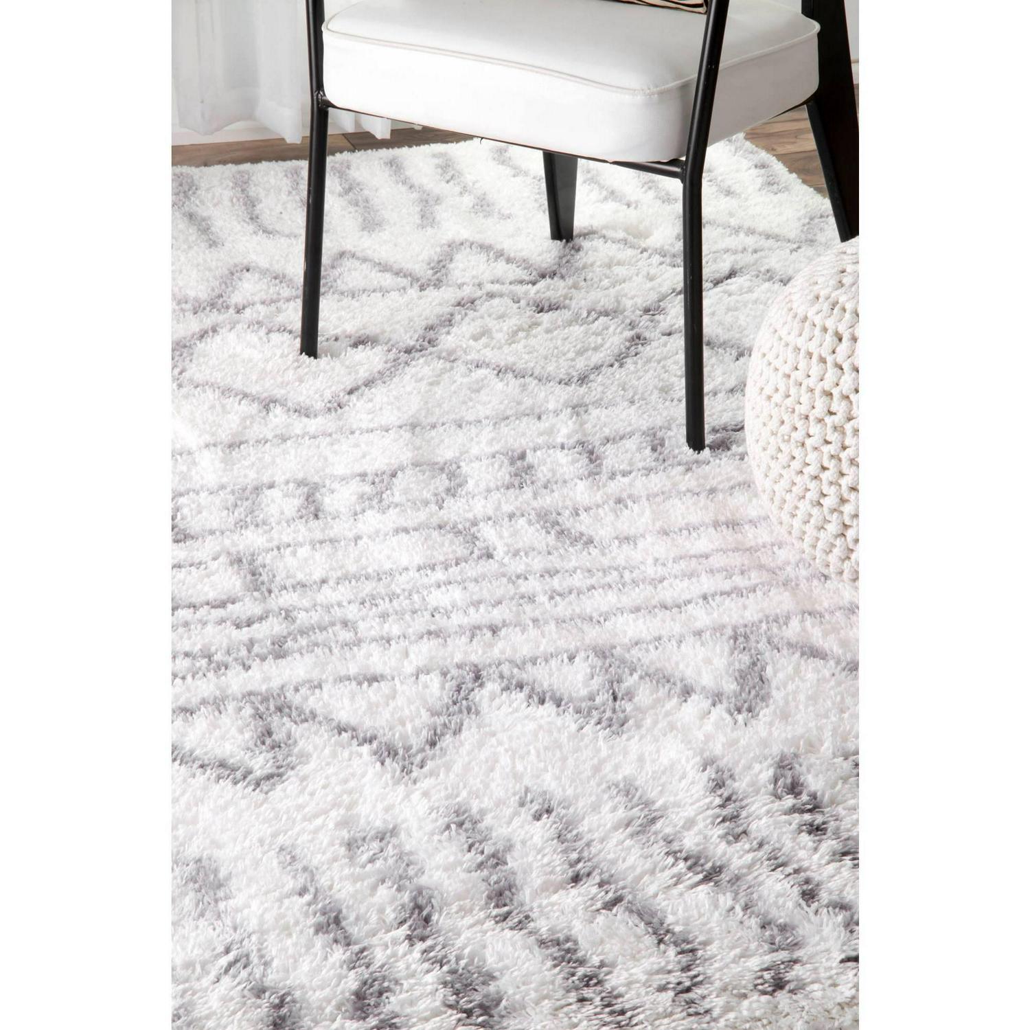 nuLOOM Renata Moroccan Shag Area Rug， 4and#8242; x 6and#8242;， Gray