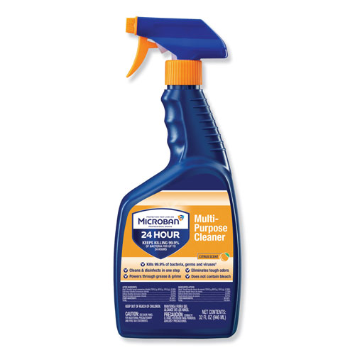 Procter and Gamble Microban 24 Hour Multipurpose Cleaner | Citrus， 32 oz. Spray Bottle | PGC30110EA