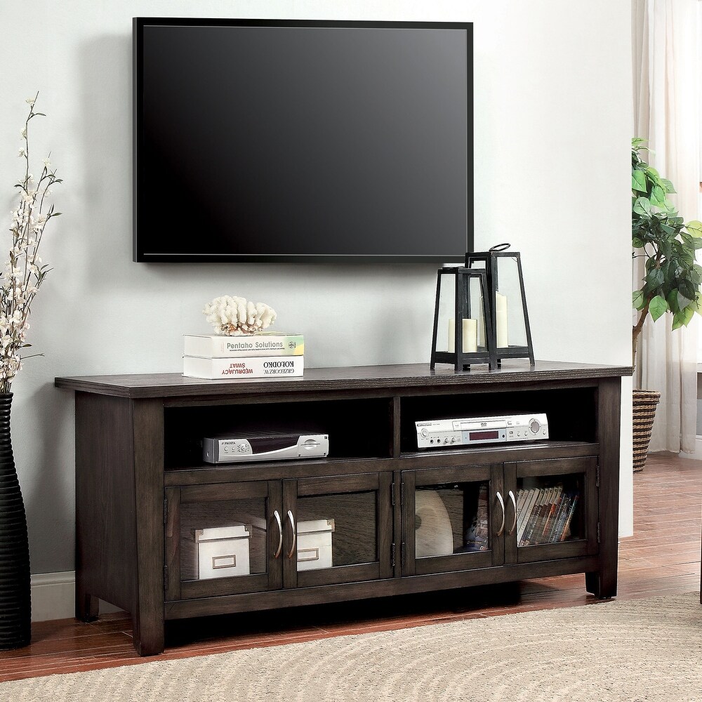 Dane Contemporary Grey Solid Wood Multi storage TV Console by Furniture of America