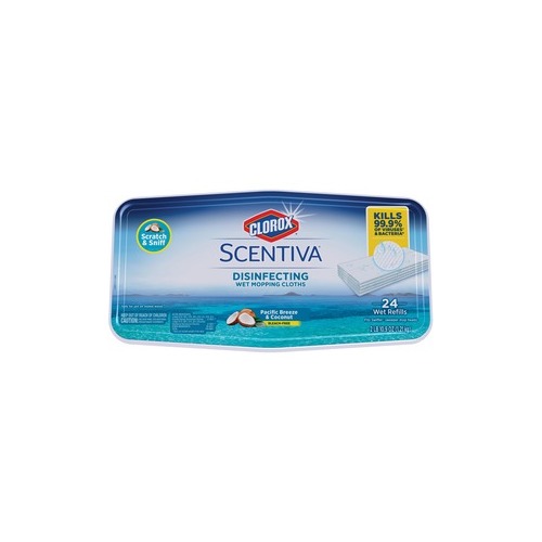 Clorox Scentiva Disinfecting Wet Mopping Pad Refills BleachFree  CLO32034