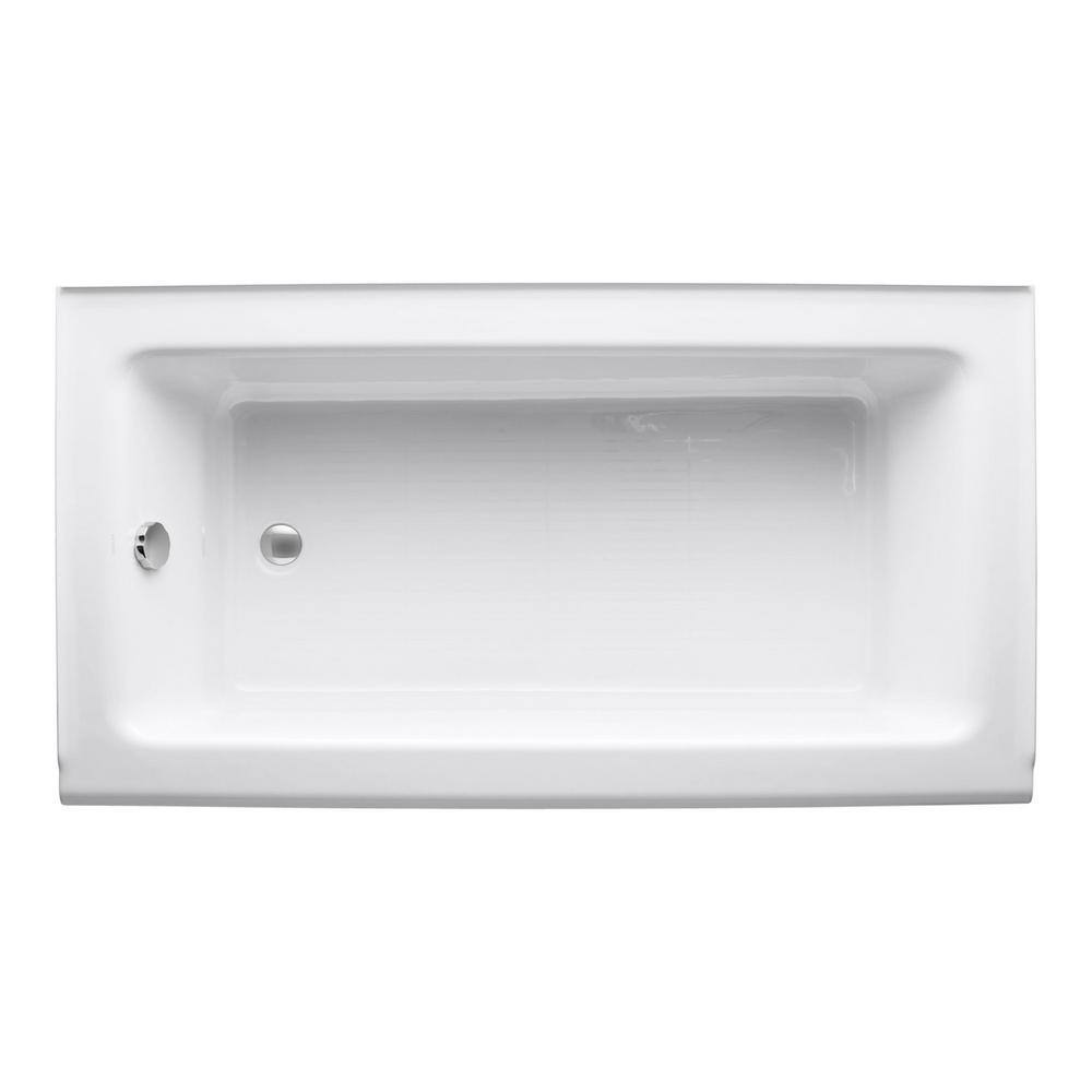 KOHLER Bellwether 60 in. x 32 in. Soaking Bathtub with Left-Hand Drain in White K-875-0