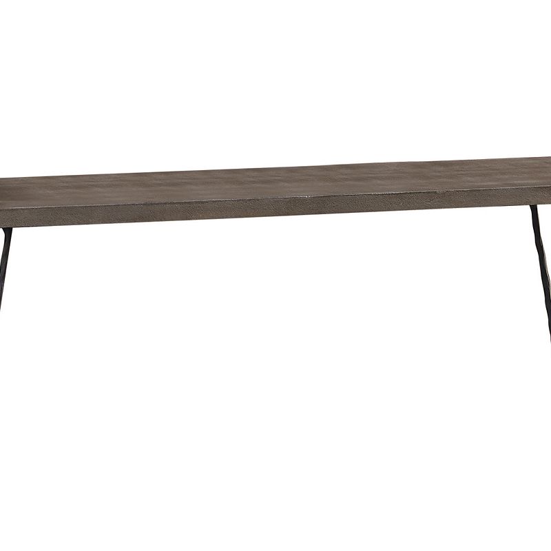 Wooden Console Table with Metal Hairpin Legs， Gray and Black