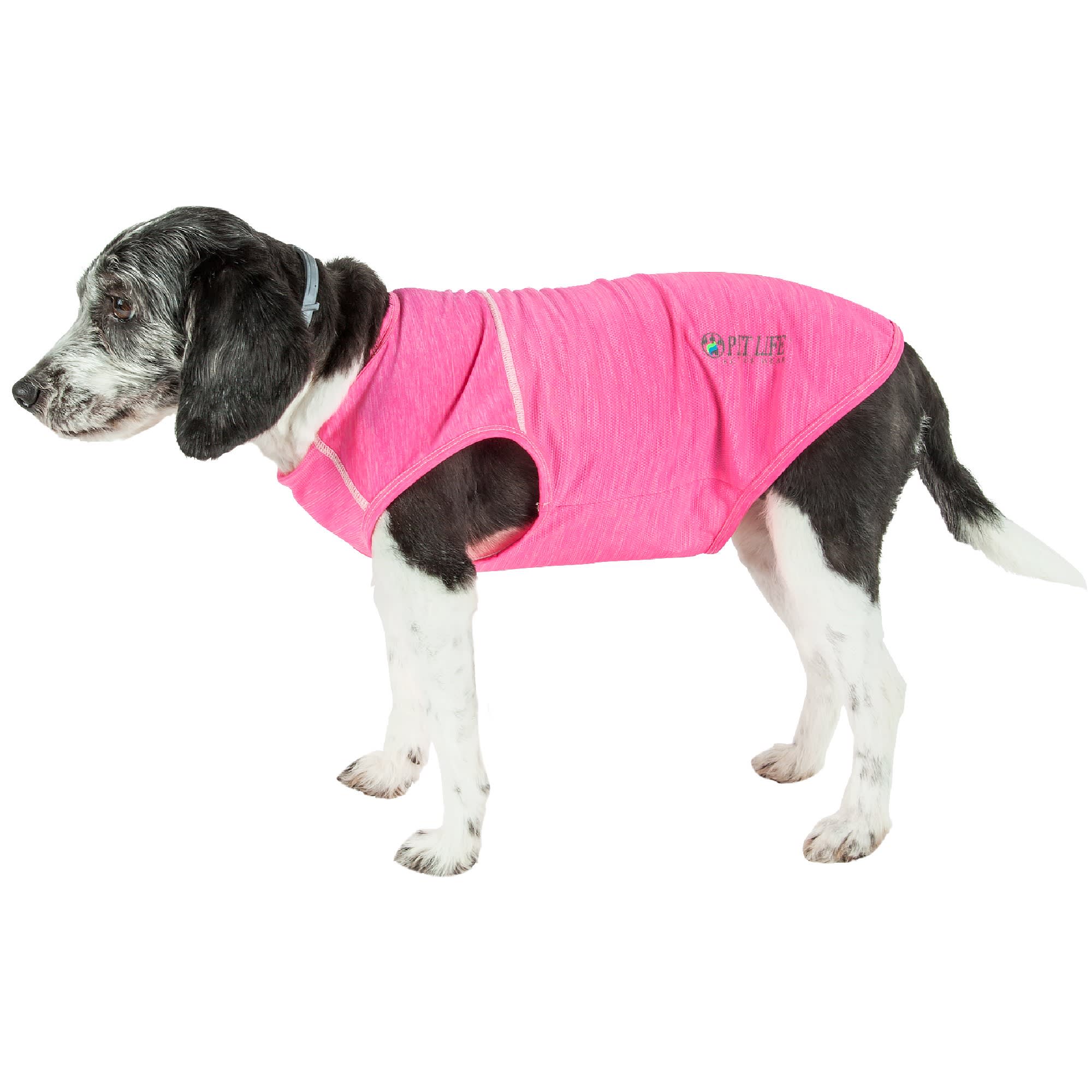 Pet Life Active Aero-Pawlse Heathered Pink Quick-Dry Dog Tank Top T-Shirt， X-Small