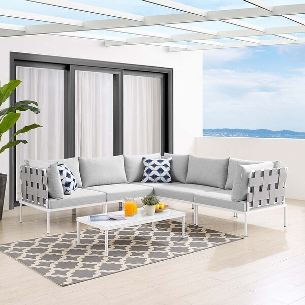 Harmony 6Piece Sunbrella® Outdoor Patio Aluminum Sectional Sofa Set