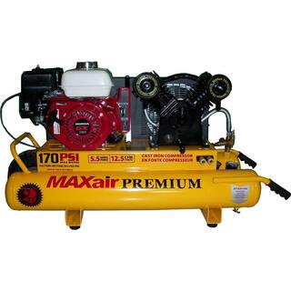 Maxair Wheelbarrow Premium Industrial 10-Gal. 5.5 HP Gas Honda Air Compressor TT55GE-MAP