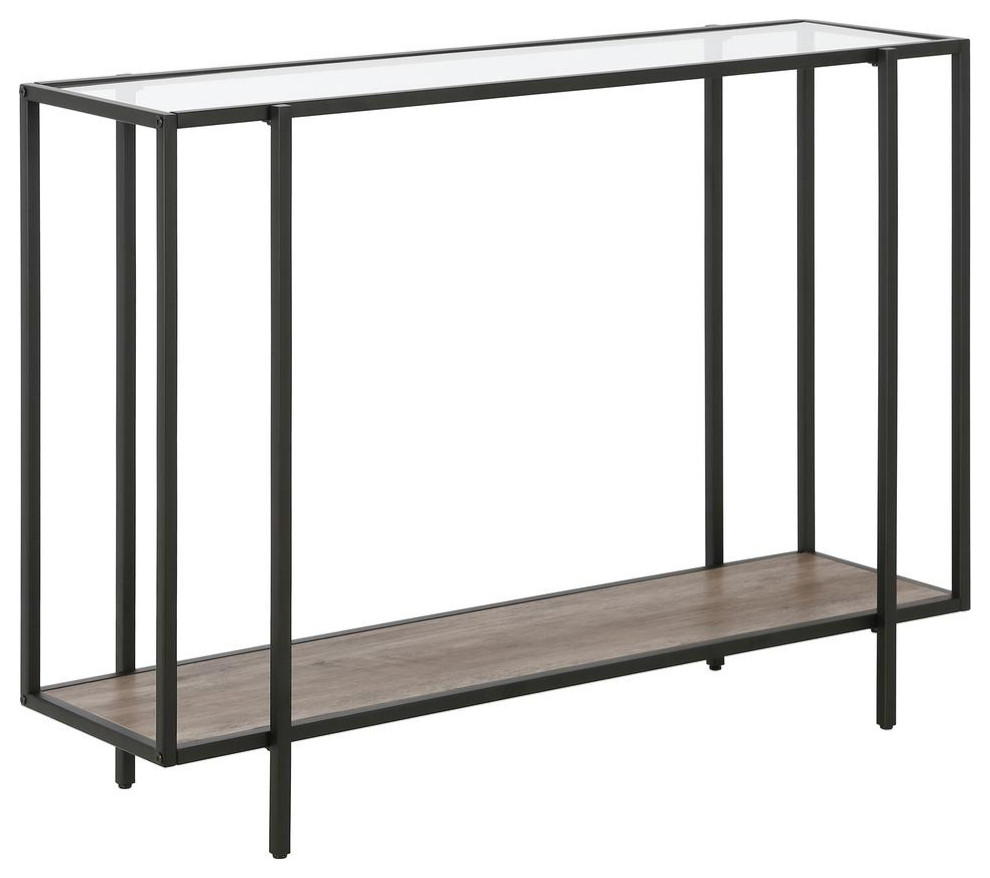 Vireo  42  x27 x27Wide Rectangular Console Table with MDF Shelf in Blackened...   Contemporary   Coffee Tables   by BisonOffice  Houzz