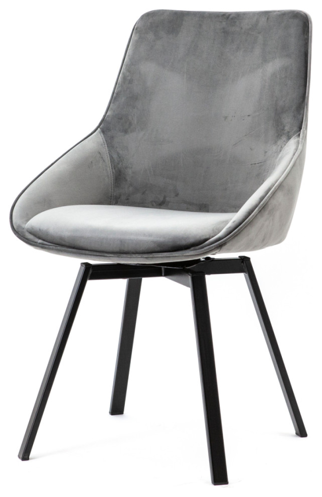 Gray Velvet Dining Chairs (2)  By Boo Beau   Midcentury   Dining Chairs   by Oroa   Distinctive Furniture  Houzz