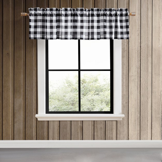 Eddie Bauer Mountain Plaid Valance 86 quot w X 15 quot l Black