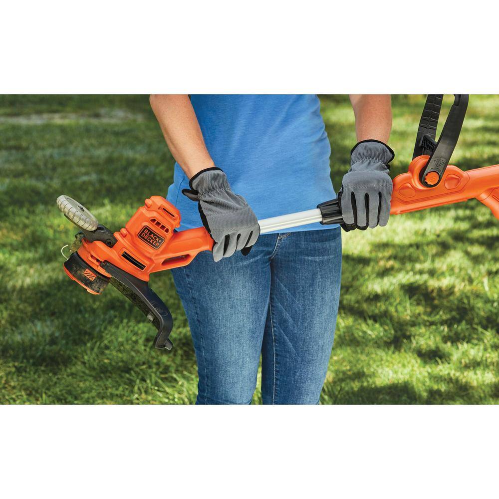 BLACK+DECKER 14 in. 6.5 Amp Corded Electric Single Line 2-In-1 String Trimmer  Lawn Edger with Push Button Line Feed BESTE620