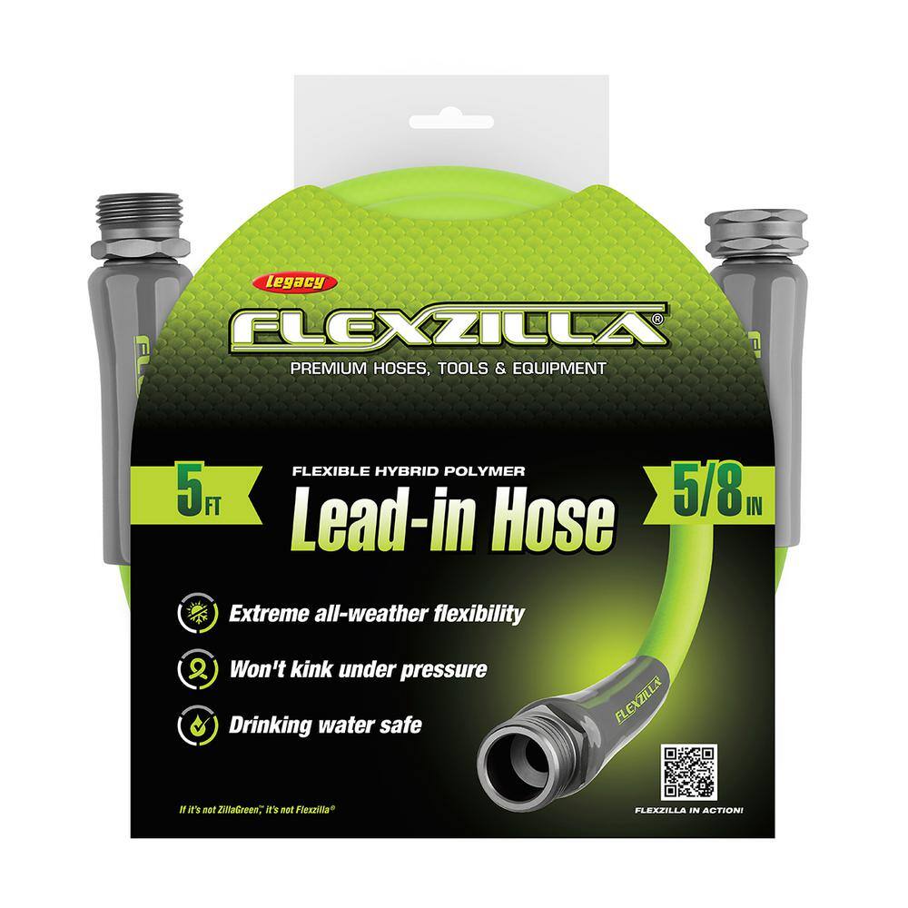 Flexzilla 58 in. x 5 ft. Garden Lead-In Hose with 34 in. GHT Fittings HFZG505YW