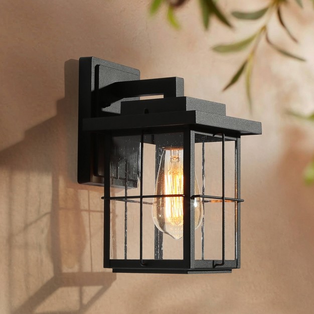 Metal seeded Glass Modern Outdoor Wall Light Black Lnc