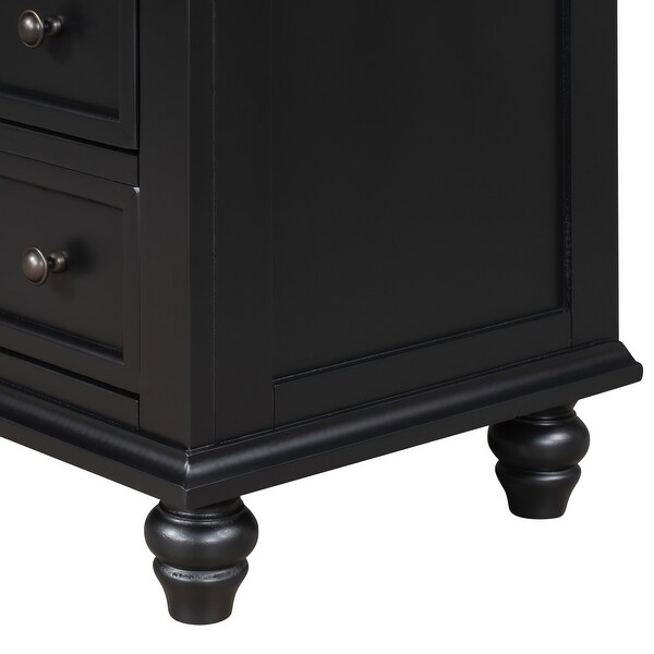 End Table Sofa Table Storage Cabinet with 3 Drawers and Pull out Tray