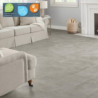 Lifeproof Dalhart Gray 12 MIL x 12 in. W x 24 in. L Click Lock Waterproof Vinyl Tile Flooring (23.8 sqftcase) I11975L