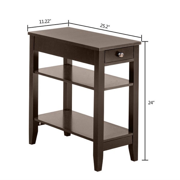 2-Layer Simple Nightstand Bedside Table with Drawers