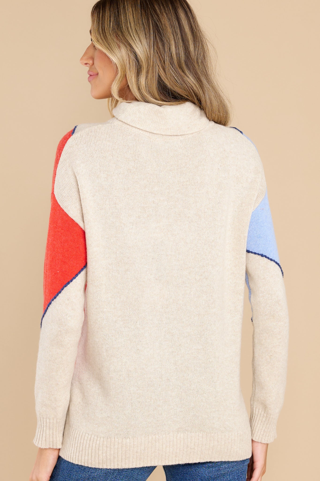 Walls Of My Heart Oat Multi Patchwork Sweater